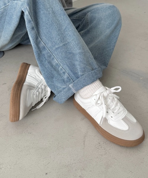 SOLLON.（ソルロン）の「ウェーブラインパステルスニーカー（スニーカー・レディース・ピンク/ライトブルー/ホワイト・24.5cm/23.5cm）」の4枚目の写真