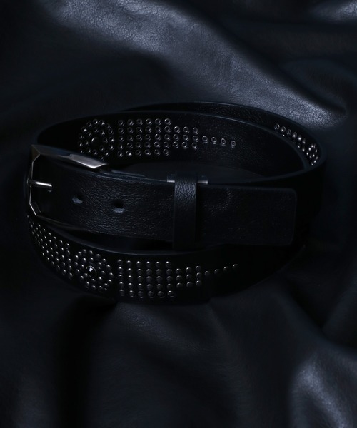 ANPAS（アンパス）の「35mm Width Western Studs Leather Belt/35mm幅 ウエスタン スタッズ レザー ベルト（ベルト・メンズ・ホワイト系その他/ブラウン系その他/ブラック系その他2/ブラック系その他/ホワイト系その他2/ブラウン系その他2・FREE）」の4枚目の写真