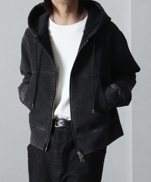 welise(ウェライズ)の「【welise/ウェライズ】ハイクオリティーコットン/ケミカルオーバーダイスウェット コンパクトショートパーカー(パーカー・メンズ・ブラック/グレー/ブルー系その他/ダークブラウン・M/L/S)」の19枚目の写真