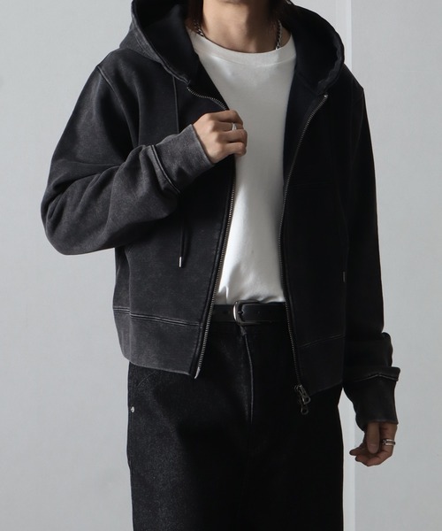 welise(ウェライズ)の「【welise/ウェライズ】ハイクオリティーコットン/ケミカルオーバーダイスウェット コンパクトショートパーカー(パーカー・メンズ・ブラック/グレー/ブルー系その他/ダークブラウン・M/L/S)」の20枚目の写真