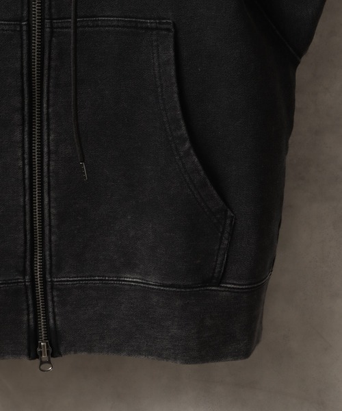 welise(ウェライズ)の「【welise/ウェライズ】ハイクオリティーコットン/ケミカルオーバーダイスウェット コンパクトショートパーカー(パーカー・メンズ・ブラック/グレー/ブルー系その他/ダークブラウン・M/L/S)」の11枚目の写真