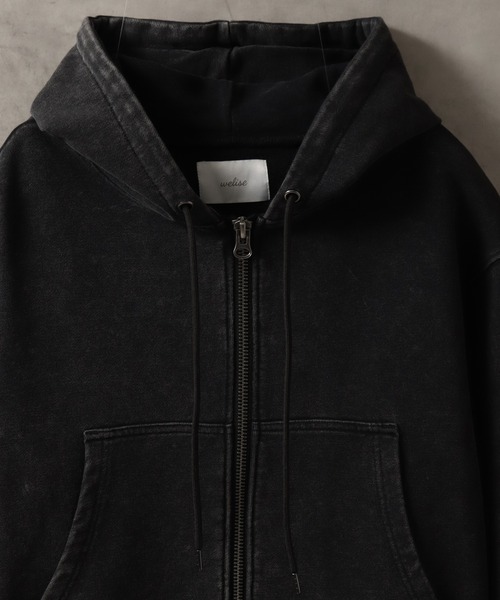 welise(ウェライズ)の「【welise/ウェライズ】ハイクオリティーコットン/ケミカルオーバーダイスウェット コンパクトショートパーカー(パーカー・メンズ・ブラック/グレー/ブルー系その他/ダークブラウン・M/L/S)」の13枚目の写真