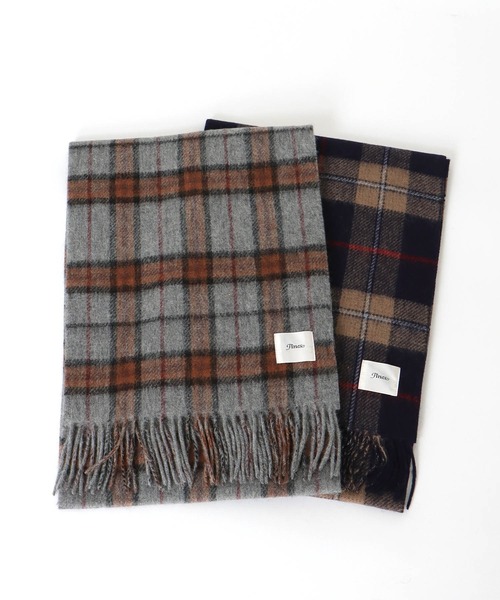 Jines(ジネス)の「ウールカシミア リバーシブルストール 30×170(ストール/ショール・レディース・グレー/ネイビー・フリー)」の6枚目の写真