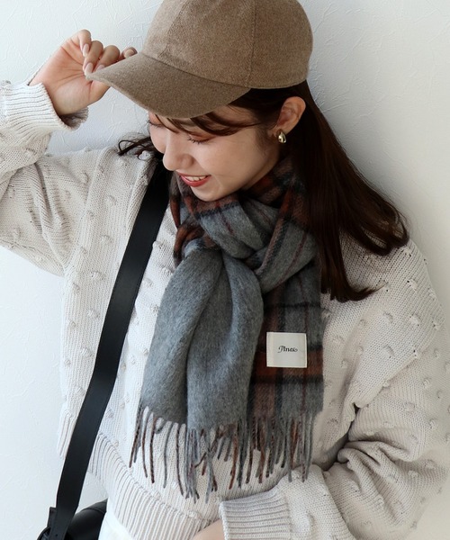 Jines(ジネス)の「ウールカシミア リバーシブルストール 30×170(ストール/ショール・レディース・グレー/ネイビー・フリー)」の11枚目の写真