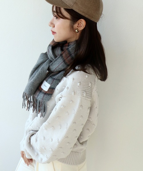 Jines(ジネス)の「ウールカシミア リバーシブルストール 30×170(ストール/ショール・レディース・グレー/ネイビー・フリー)」の10枚目の写真