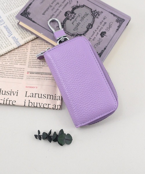 styiro（スタイロ）の「10色から選べる！牛革キーケース/フック付き（キーケース/キーアクセサリー・レディース・ブラック/ピンク系その他/グレー/クリーム/フューシャピンク/グリーン系その他/ネイビー/ライトパープル/ブラウン/ピンク・FREE）」の7枚目の写真