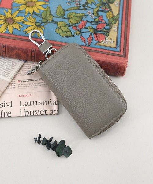 styiro（スタイロ）の「10色から選べる！牛革キーケース/フック付き（キーケース/キーアクセサリー・レディース・ブラック/ピンク系その他/グレー/クリーム/フューシャピンク/グリーン系その他/ネイビー/ライトパープル/ブラウン/ピンク・FREE）」の3枚目の写真