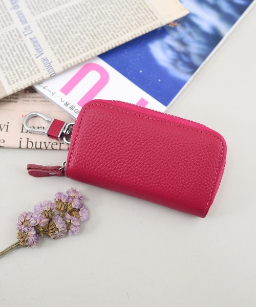 styiro（スタイロ）の「10色から選べる！牛革キーケース/フック付き（キーケース/キーアクセサリー・レディース・ブラック/ピンク系その他/グレー/クリーム/フューシャピンク/グリーン系その他/ネイビー/ライトパープル/ブラウン/ピンク・FREE）」の10枚目の写真
