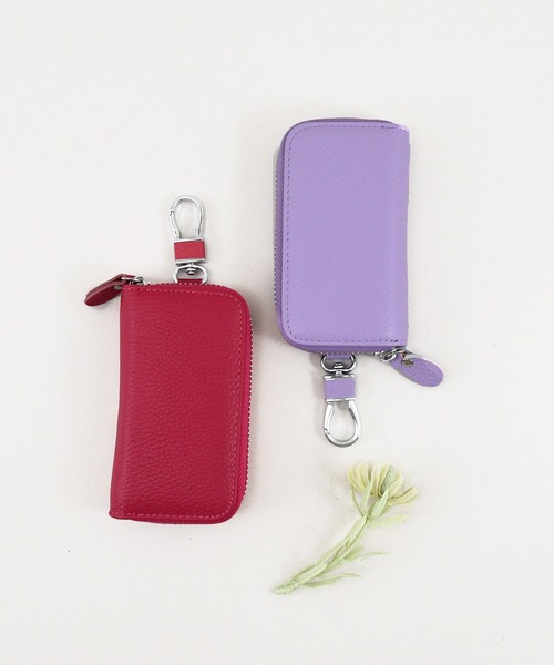 styiro（スタイロ）の「10色から選べる！牛革キーケース/フック付き（キーケース/キーアクセサリー・レディース・ブラック/ピンク系その他/グレー/クリーム/フューシャピンク/グリーン系その他/ネイビー/ライトパープル/ブラウン/ピンク・FREE）」の12枚目の写真