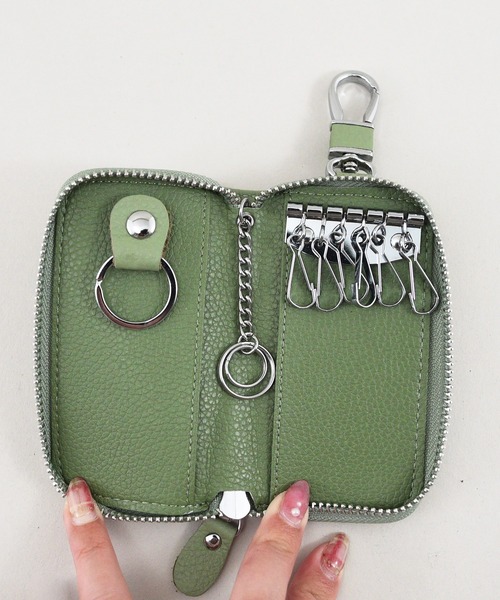 styiro（スタイロ）の「10色から選べる！牛革キーケース/フック付き（キーケース/キーアクセサリー・レディース・ブラック/ピンク系その他/グレー/クリーム/フューシャピンク/グリーン系その他/ネイビー/ライトパープル/ブラウン/ピンク・FREE）」の20枚目の写真