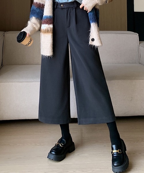 2ly2（トゥーリートゥー）の「リラックス感たっぷり♪ゆったりワイドパンツ（その他パンツ・レディース・ダークグレー/ブラック・FREE）」の9枚目の写真