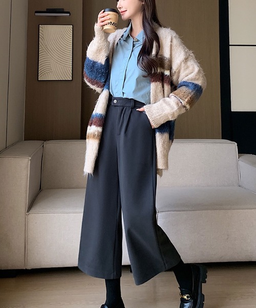 2ly2（トゥーリートゥー）の「リラックス感たっぷり♪ゆったりワイドパンツ（その他パンツ・レディース・ダークグレー/ブラック・FREE）」の14枚目の写真