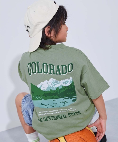 devirock(デビロック)の「綿100% デビラボ BIGシルエット プリント半袖Tシャツ(Tシャツ/カットソー・キッズ・ホワイト系1/ホワイト系2/グリーン系1/ブラック系2/ホワイト系3/グリーン系3/オレンジ系1/ピンク系1/ブルー系1/ブラック系1/グレー系1/パープル系1/グリーン系2/ブラック系3・90cm/100cm/110cm/120cm/130cm/140cm/150cm/160cm)」の10枚目の写真