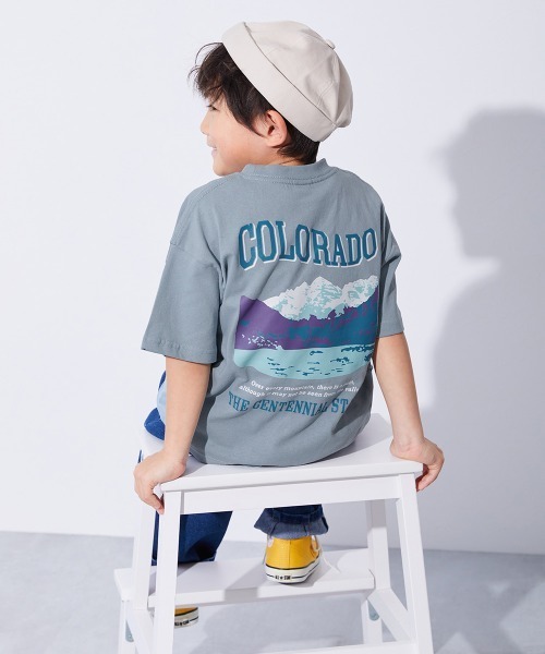 devirock(デビロック)の「綿100% デビラボ BIGシルエット プリント半袖Tシャツ(Tシャツ/カットソー・キッズ・ホワイト系1/ホワイト系2/グリーン系1/ブラック系2/ホワイト系3/グリーン系3/オレンジ系1/ピンク系1/ブルー系1/ブラック系1/グレー系1/パープル系1/グリーン系2/ブラック系3・90cm/100cm/110cm/120cm/130cm/140cm/150cm/160cm)」の15枚目の写真