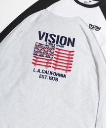VISION STREET WEAR（ヴィジョンストリートウェア）の「2025SS VISION STREET WEAR/ヴィジョンストリートウエア オーバーサイズ ワンポイントロゴ スケボー ハートバックプリント ラグランロンT レディース メンズ（Tシャツ/カットソー・メンズ）」