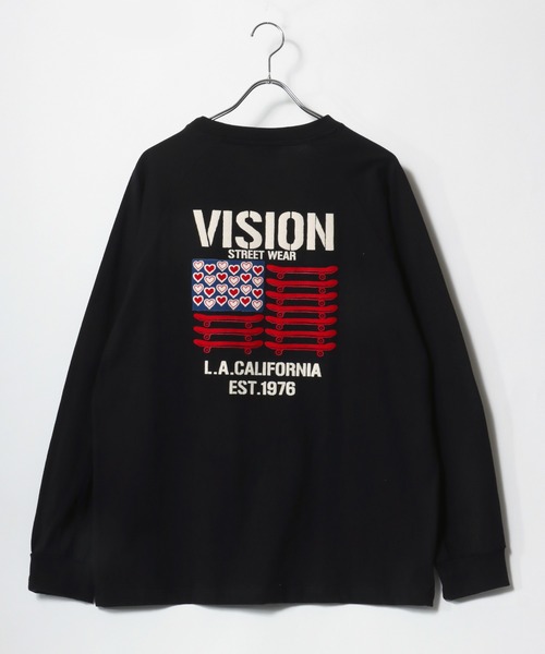 VISION STREET WEAR(ヴィジョンストリートウェア)の「VISION STREET WEAR/ヴィジョンストリートウエア オーバーサイズ ワンポイントロゴ スケボー ハートバックプリント ラグランロンT レディース メンズ(Tシャツ/カットソー・レディース・アッシュグレー/ブラック/ホワイト系その他・LL/M/L)」の9枚目の写真
