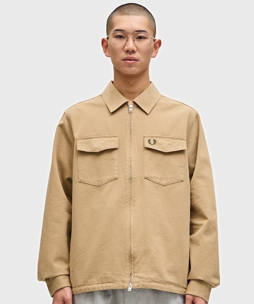 FRED PERRY ツイルジップオーバーシャツ セール】Twill Zip-Through Overshirt／ツイルジップオーバー