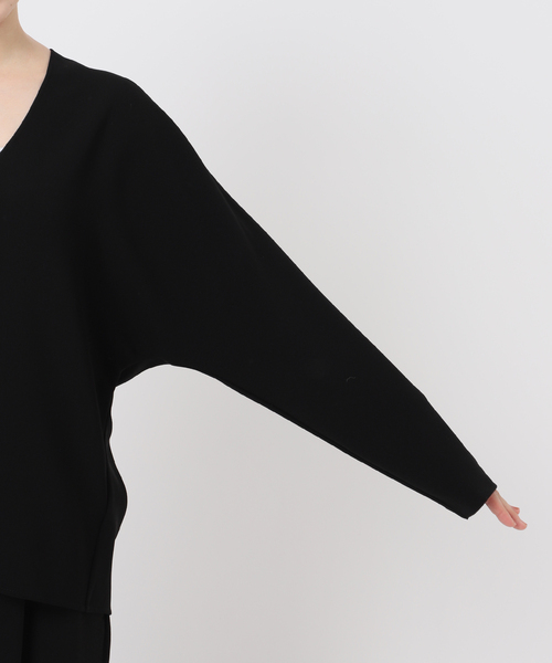 deuxieme classe トリアセジョーゼットVネックプルオーバー 新品