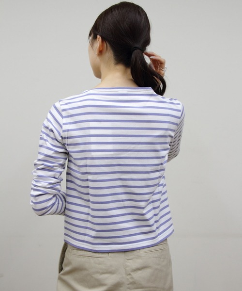 ORCIVAL（オーシバル）の「ORCIVAL/オーシバル　ボートネックロングスリーブプルオーバー　ボーダー　BOATNECK LONGSLEEVE P.O. BORDER　OR-C0414 BFJ（Tシャツ/カットソー・レディース・グレー/ラベンダー/チャコールグレー/ピンク・2）」の8枚目の写真