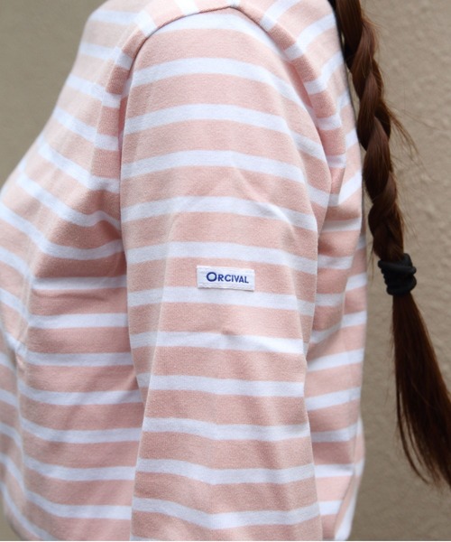 ORCIVAL（オーシバル）の「ORCIVAL/オーシバル　ボートネックロングスリーブプルオーバー　ボーダー　BOATNECK LONGSLEEVE P.O. BORDER　OR-C0414 BFJ（Tシャツ/カットソー・レディース・グレー/ラベンダー/チャコールグレー/ピンク・2）」の13枚目の写真