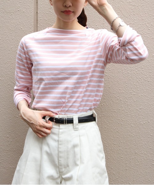 ORCIVAL（オーシバル）の「ORCIVAL/オーシバル　ボートネックロングスリーブプルオーバー　ボーダー　BOATNECK LONGSLEEVE P.O. BORDER　OR-C0414 BFJ（Tシャツ/カットソー・レディース・グレー/ラベンダー/チャコールグレー/ピンク・2）」の14枚目の写真