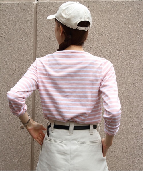 ORCIVAL（オーシバル）の「ORCIVAL/オーシバル　ボートネックロングスリーブプルオーバー　ボーダー　BOATNECK LONGSLEEVE P.O. BORDER　OR-C0414 BFJ（Tシャツ/カットソー・レディース・グレー/ラベンダー/チャコールグレー/ピンク・2）」の10枚目の写真