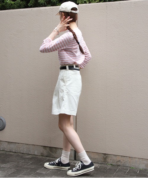 ORCIVAL（オーシバル）の「ORCIVAL/オーシバル　ボートネックロングスリーブプルオーバー　ボーダー　BOATNECK LONGSLEEVE P.O. BORDER　OR-C0414 BFJ（Tシャツ/カットソー・レディース・グレー/ラベンダー/チャコールグレー/ピンク・2）」の11枚目の写真