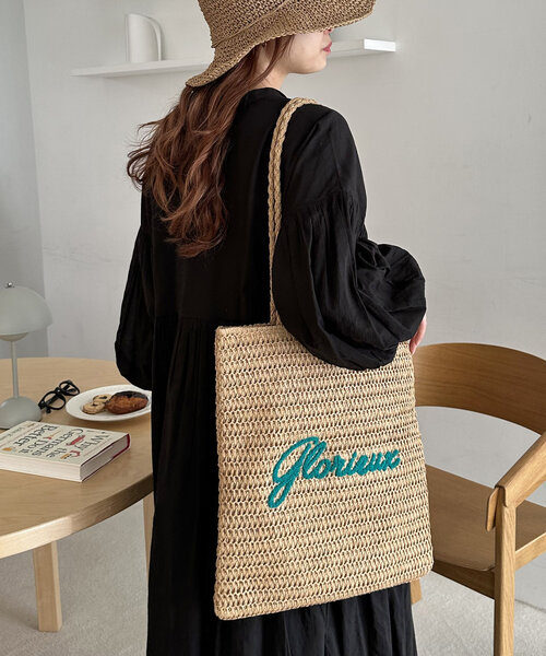DISCOAT(ディスコート)の「雑材サガラ刺繍トートバッグ(トートバッグ・レディース・グレー/ベージュ/ライトベージュ・FREE)」の3枚目の写真