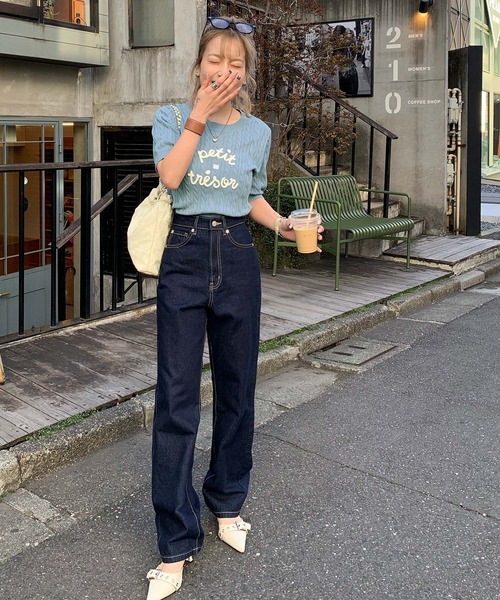 mily bilet(ミウィビレット)の「【mily bilet】上品フェミニン。コード刺繍ケーブル柄サマーニット(Tシャツ/カットソー・レディース・アイボリー/ブルー/グレー・LARGE/MEDIUM/SMALL/X-LARGE)」の17枚目の写真