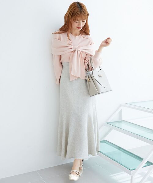 MAJESTIC LEGON(マジェスティックレゴン)の「ツイードマーメイドロングスカート(スカート・レディース・ブラック/グレー/アイボリー・SMALL/MEDIUM/X-SMALL)」の1枚目の写真