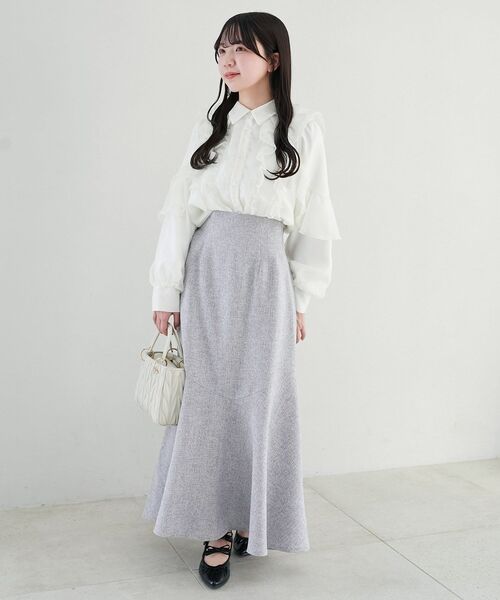 MAJESTIC LEGON(マジェスティックレゴン)の「ツイードマーメイドロングスカート(スカート・レディース・ブラック/グレー/アイボリー・SMALL/MEDIUM/X-SMALL)」の8枚目の写真