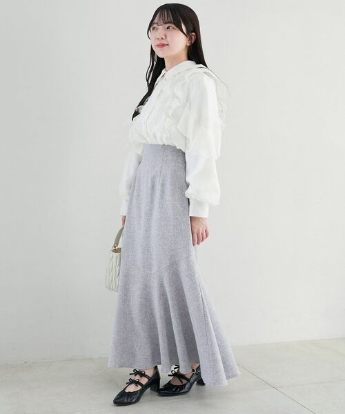 MAJESTIC LEGON(マジェスティックレゴン)の「ツイードマーメイドロングスカート(スカート・レディース・ブラック/グレー/アイボリー・SMALL/MEDIUM/X-SMALL)」の9枚目の写真