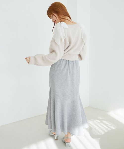 MAJESTIC LEGON(マジェスティックレゴン)の「ツイードマーメイドロングスカート(スカート・レディース・ブラック/グレー/アイボリー・SMALL/MEDIUM/X-SMALL)」の14枚目の写真