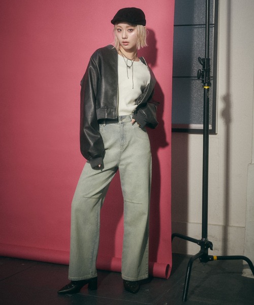 ENVYM(アンビー)の「ルーズシルエットデニムパンツ(デニムパンツ・レディース・ブラック/ブルー/ピンク・MEDIUM/SMALL)」の6枚目の写真