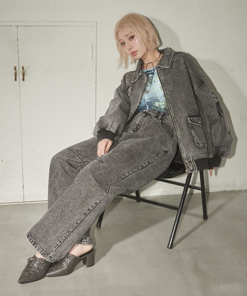ENVYM(アンビー)の「ルーズシルエットデニムパンツ(デニムパンツ・レディース・ブラック/ブルー/ピンク・MEDIUM/SMALL)」の8枚目の写真