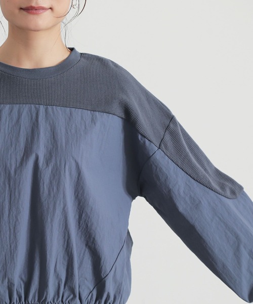n'OrLABEL(ノアールレーベル)の「異素材切り替えプルオーバー(Tシャツ/カットソー・レディース・ブルー/チャコール/アイボリー・2/1)」の15枚目の写真