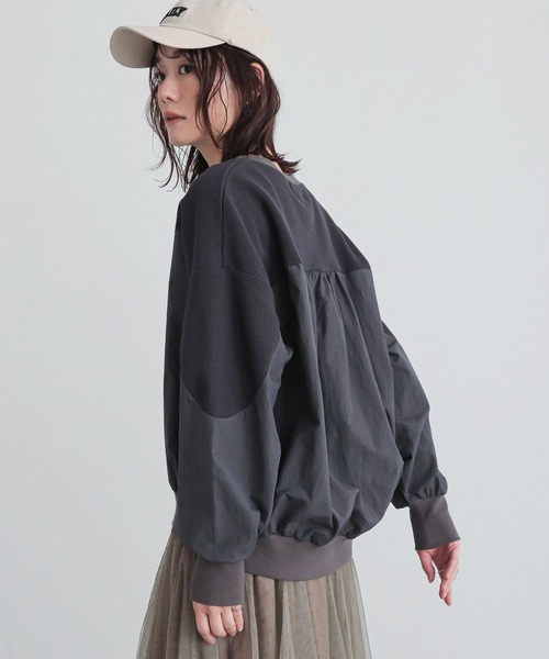 n'OrLABEL(ノアールレーベル)の「異素材切り替えプルオーバー(Tシャツ/カットソー・レディース・ブルー/チャコール/アイボリー・2/1)」の18枚目の写真