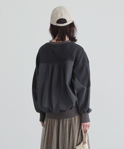n'OrLABEL(ノアールレーベル)の「異素材切り替えプルオーバー(Tシャツ/カットソー・レディース・ブルー/チャコール/アイボリー・2/1)」の19枚目の写真