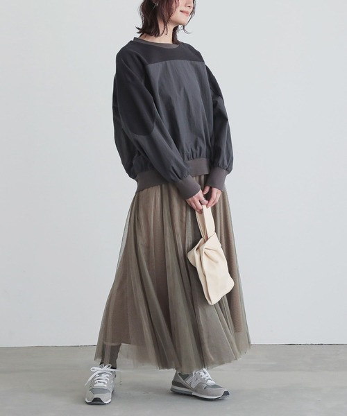 n'OrLABEL(ノアールレーベル)の「異素材切り替えプルオーバー(Tシャツ/カットソー・レディース・ブルー/チャコール/アイボリー・2/1)」の20枚目の写真