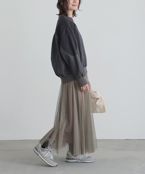 n'OrLABEL(ノアールレーベル)の「異素材切り替えプルオーバー(Tシャツ/カットソー・レディース・ブルー/チャコール/アイボリー・2/1)」の21枚目の写真