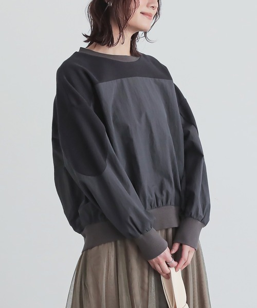 n'OrLABEL(ノアールレーベル)の「異素材切り替えプルオーバー(Tシャツ/カットソー・レディース・ブルー/チャコール/アイボリー・2/1)」の16枚目の写真