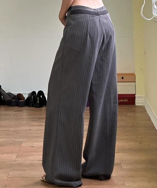 sevens（セブンズ）の「【sevens】PT ダブルウエストストライプパンツ（その他パンツ・レディース・グレー・FREE）」の3枚目の写真