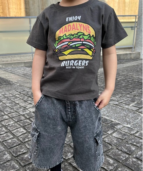 Crescent(クレッセント)の「ジャンクフードプリント半袖Tシャツ(Tシャツ/カットソー・キッズ・イエロー/ラベンダー/スミクロ/ホワイト・130/120/110/100/90/80)」の5枚目の写真