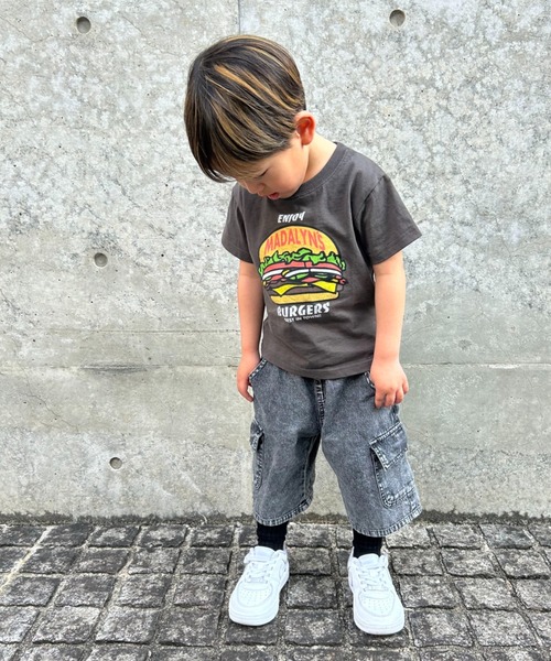 Crescent(クレッセント)の「ジャンクフードプリント半袖Tシャツ(Tシャツ/カットソー・キッズ・イエロー/ラベンダー/スミクロ/ホワイト・130/120/110/100/90/80)」の6枚目の写真