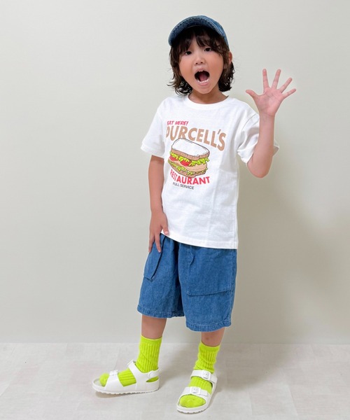 Crescent(クレッセント)の「ジャンクフードプリント半袖Tシャツ(Tシャツ/カットソー・キッズ・イエロー/ラベンダー/スミクロ/ホワイト・130/120/110/100/90/80)」の15枚目の写真
