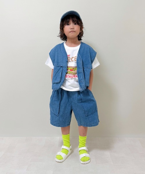 Crescent(クレッセント)の「ジャンクフードプリント半袖Tシャツ(Tシャツ/カットソー・キッズ・イエロー/ラベンダー/スミクロ/ホワイト・130/120/110/100/90/80)」の17枚目の写真