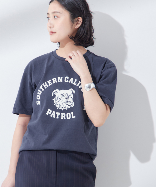 MIXTA(ミクスタ)の「【MIXTA/ミクスタ】SO CAL DOG CREW T-SHITS:Tシャツ(Tシャツ/カットソー・レディース・ブラック/アイボリー/ネイビー・MEDIUM)」の1枚目の写真