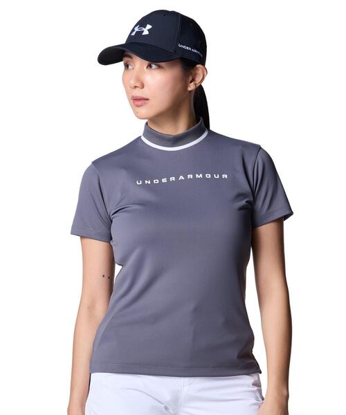 UA ARMOURDRY Shorts Sleeve Mockneck Shirt (Gold/Red) футболка‑мок‑нек Under Armour