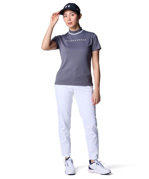 UNDER ARMOUR(アンダーアーマー)の「UAアーマードライ ショートスリーブ モックネック シャツ(ゴルフ/レディース)(ポロシャツ・レディース・グレー×ホワイト・M/L/XL)」の3枚目の写真