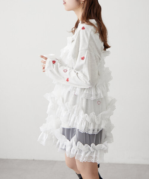 w closet レースティアードキャミ オフホワイト w closet（ダブルクローゼット）の「レースティアードキャミ